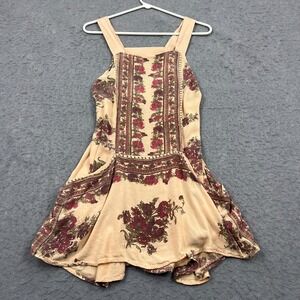 Free People Dress Womens Small Paradise Song Floral Tunic in Antique Combo Tunic